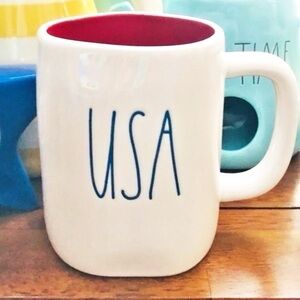 Rae Dunn USA Red White and Blue 16oz. Ceramic Mug Glossy Finish Patriotic